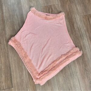 Vintage 90s Cejon pink fur poncho